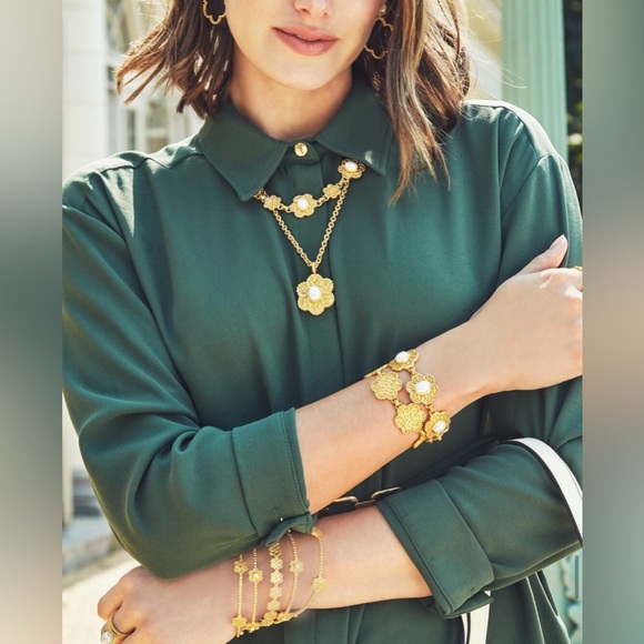 NWT Authentic Luxury Julie Vos Flower Station Iridescent Rose Statement Bracelet - Picture 4 of 17